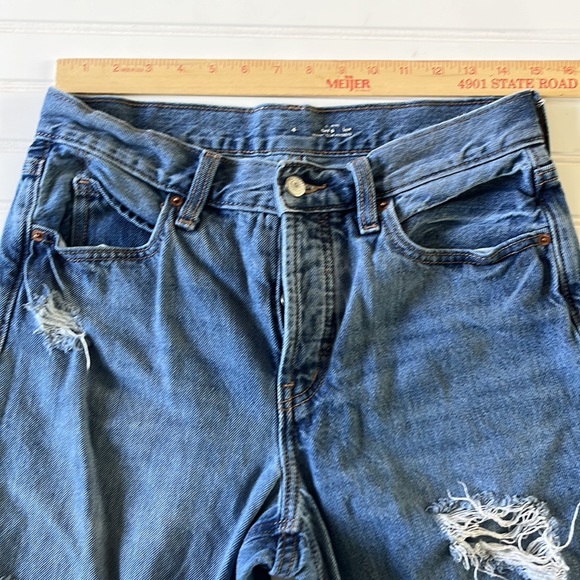 Old Navy High Rise Cropped Ripped Slouchy Straight Jeans size 4 EUC - Picture 8 of 13